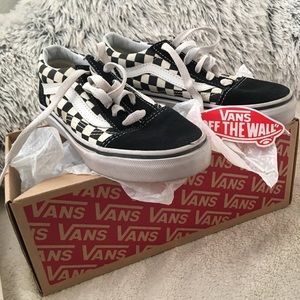 youth vans old skool chex skate shoe multi